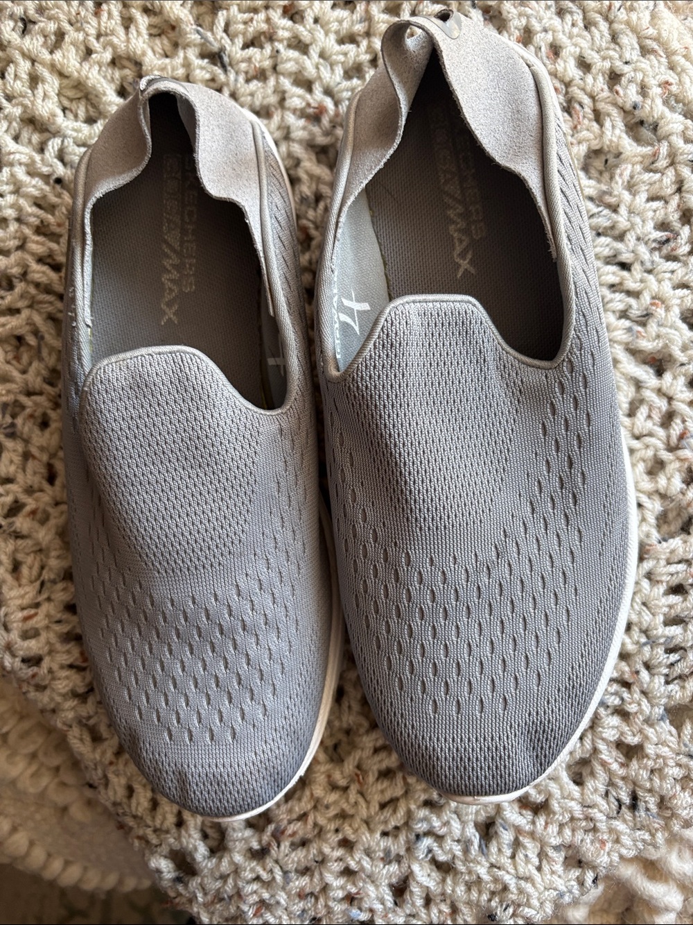 Skechers Womens Slip-On Sneakers in Light Gray